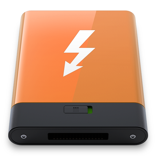 Orange Thunderbolt W Icon 512x512 png